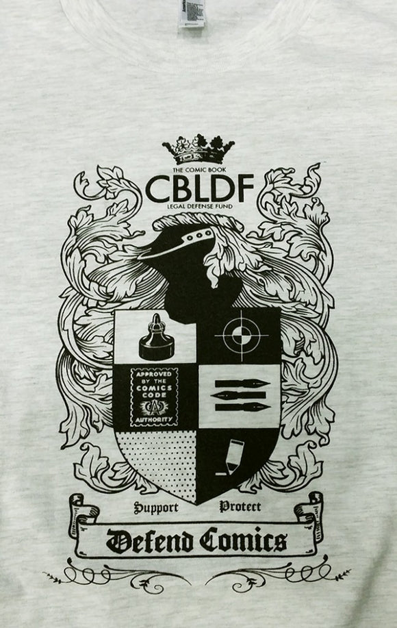 CBLDF Coat of Arms T-Shirt, Designed by Brian Wood!