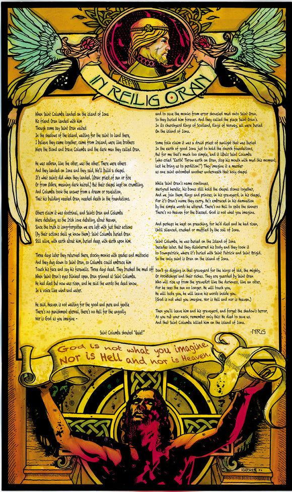 In Reilig Oran (a poem by Neil Gaiman) CBLDF Exclusive Print, signed by Neil Gaiman & Tony Harris!