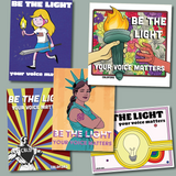 Be The Light: Stickers, Magnet, & Tote!
