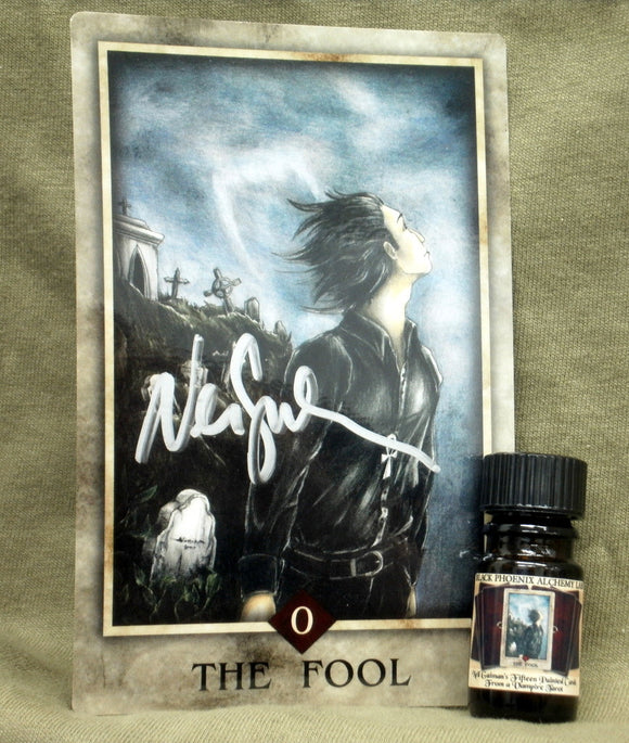 BPAL Presents Neil Gaiman's The Fool Fragrance & Tarot Card, signed by Neil Gaiman!